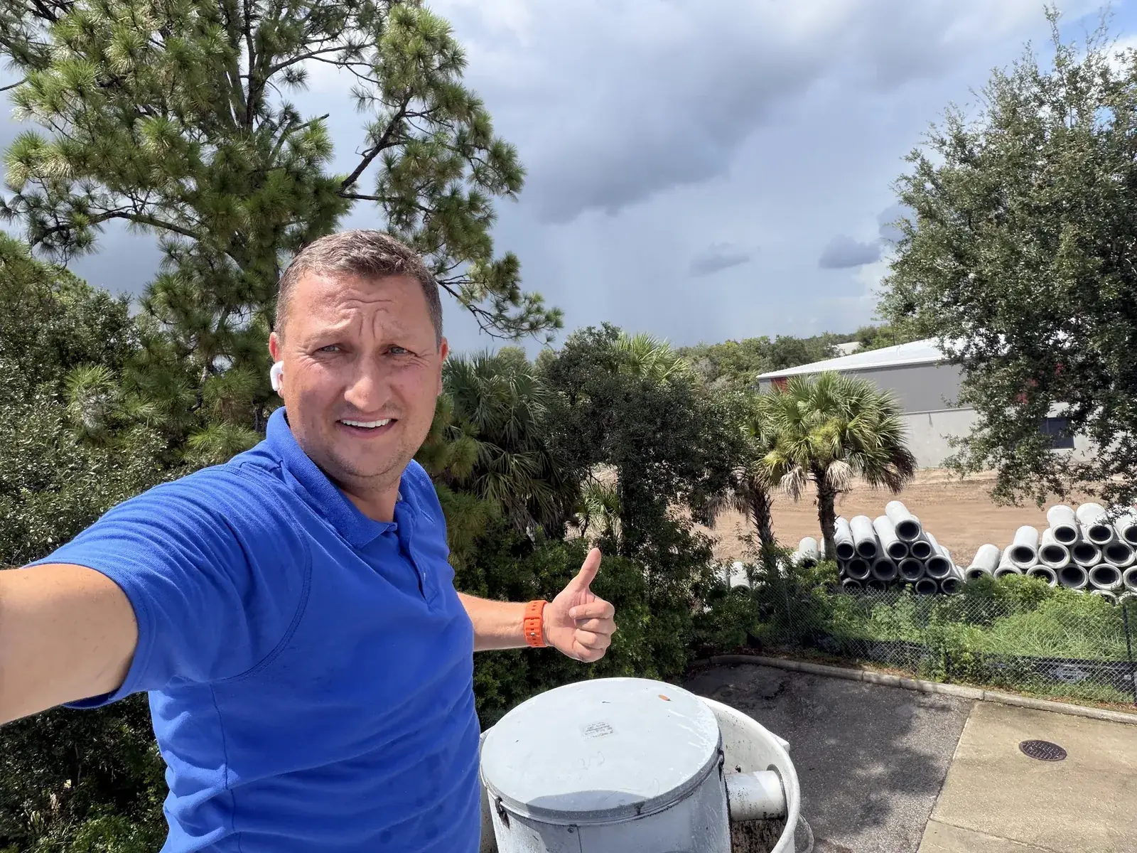 Doctor Fridge technician on a rooftop after completing a repair